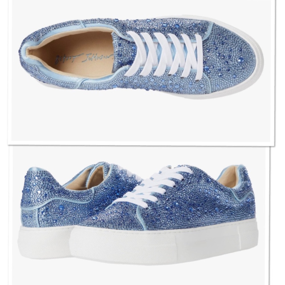 Betsey Johnson - Sidney- light blue rhinestone- size 7 NEW